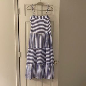 Oliphant  blue and white striped midi/ maxi dress